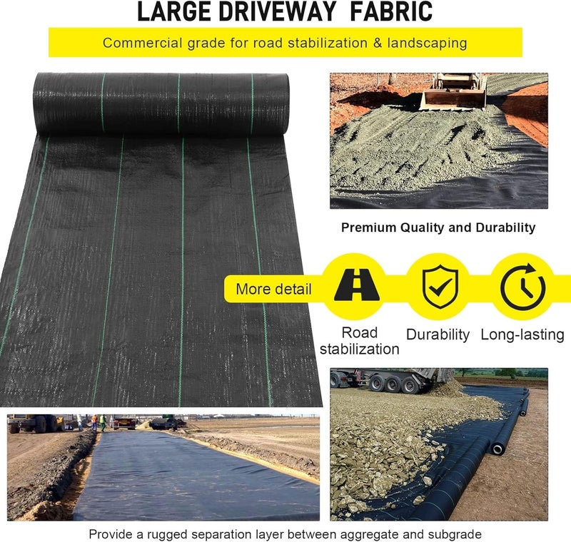 forimo Driveway Fabric, 13x150 ft Road Fabric Commercial Weed Barrier Fabric, Landscape Fabric Heavy Duty 3.5OZ French Drain Fabric for Erosion Control,Landscape Fabric,Weed Barrier,Construction Projects - Image 4